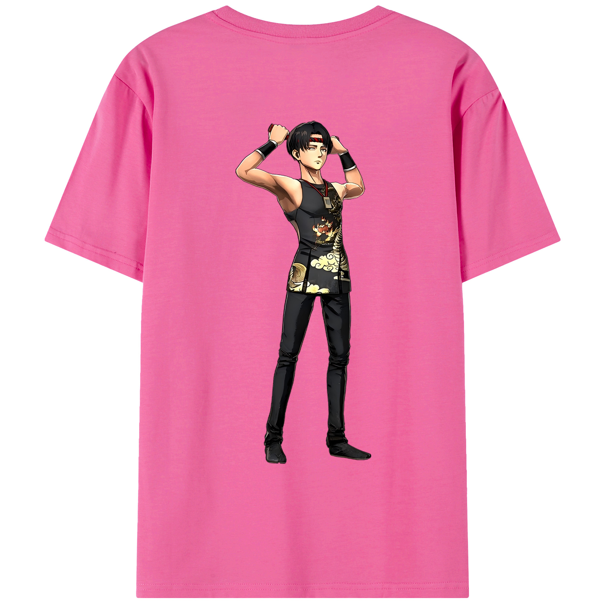 （画像用） 進撃の巨人 リヴァイ·アッカーマン Attack on Titan Levi Ackerman レディース半袖Tシャツ(バックプリント)